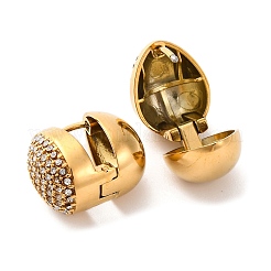 Orecchini a cerchio con strass in acciaio inossidabile 304 con placcatura sotto vuoto in pvd per donna&nbsp;EJEW-Z076-05G-05