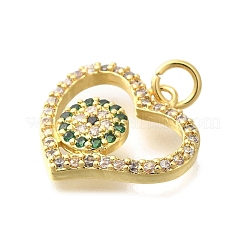 Pendenti in zirconi cubici trasparenti in micro pavè di ottone&nbsp;KK-M297-24G