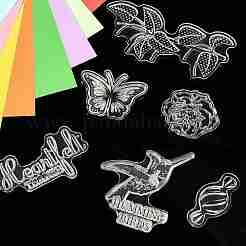 8 Blatt 4 Stile klare Silikonstempel&nbsp;DIY-CJ0002-11