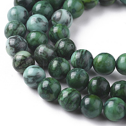 Brins de perles en pierre de jaspe picasso naturelle&nbsp;X-G-F668-29-6mm