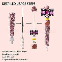 5 penna con perline in plastica a 5 colori&nbsp;AJEW-SZ0002-87