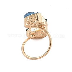 Gefärbte natürliche Druzy-Achat-Fingerringe&nbsp;RJEW-N046-11G