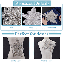 1 Stück 3D-Blumen-Polyester-Stickerei-Ornament-Zubehör&nbsp;DIY-FG0007-60A