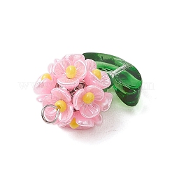 Pendentifs en forme de fleur en perles de verre&nbsp;PALLOY-MZ00521-05