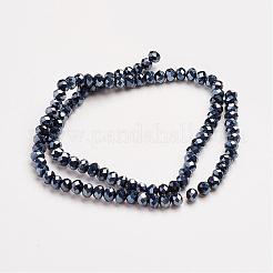 Chapelets de perles en verre électroplaqué&nbsp;EGLA-D020-3x2mm-35