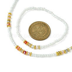Collana con perline di semi di vetro e braccialetto elasticizzato&nbsp;SJEW-JS01285