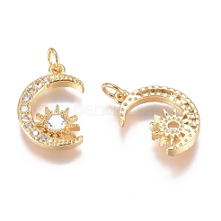 Pendentifs avec zircon cubiques à micro-pavés en laiton&nbsp;ZIRC-G168-45G