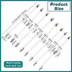 8 Stück Glasperlen & Legierungsanhänger für Pullover- und Schalclips&nbsp;HJEW-PH02388