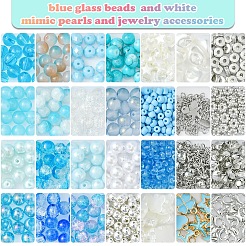 DIY-Sets zur Herstellung von Armbändern aus runden Glas- und CCB-Kunststoffperlen&nbsp;DIY-FS0007-56A