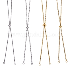 4 stücke 4 arten 304 edelstahl box kette slider halskette machen&nbsp;AJEW-SZ0001-54