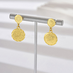 Elegante Ohrstecker aus Messing mit Münzanhänger&nbsp;SQ7606
