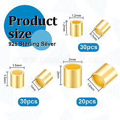 80 Stück 3 Stile 925 Sterlingsilberperlen&nbsp;STER-PH0004-96