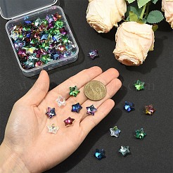 80 Stück 8 Farben galvanisierte Glasanhänger&nbsp;GLAA-YW0005-66
