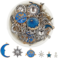 94 pendentif en alliage émaillé sur le thème de l'étoile et de la lune&nbsp;FIND-SP0004-41