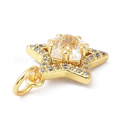 Latón charms de circonio cúbico&nbsp;ZIRC-C022-07G