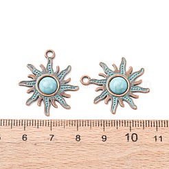 Alliage avec des pendentifs turquoises synthétiques&nbsp;FIND-B055-01E