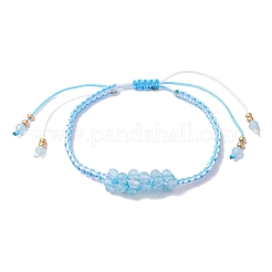 Natürliche weiße Jadeperlen geflochtene Perlenarmbänder&nbsp;BJEW-MZ00253-02