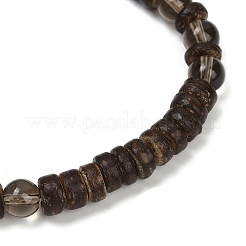 Stretch-Armbänder aus natürlichen Kokosnuss-Rondellperlen für Männer&nbsp;BJEW-JB11635-02