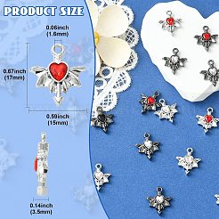 16 pièces pendentifs en alliage de 8 couleurs avec strass&nbsp;RB-CJ0001-11