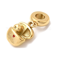 Europäische Anhänger aus 304 Edelstahl mit roter Emaille&nbsp;STAS-D153-23G