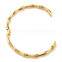 Ionenplattierung (IP) 304 Edelstahl Bambus Scharnier Armreif für Frauen&nbsp;BJEW-D055-04G
