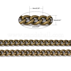 Chaînes à maillons cubains en fer&nbsp;CH-R013-9x8mm-AB-NF