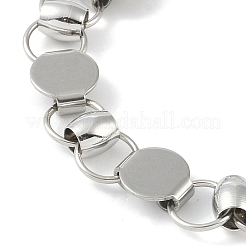 Bracelets à maillons ronds plats en acier inoxydable 201 anti-ternissement pour femmes et hommes&nbsp;BJEW-I316-08C