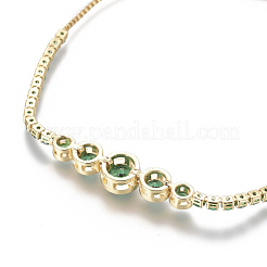 Verstellbare messing micro pave zirkonia bolo armbänder&nbsp;BJEW-F404-01C-G