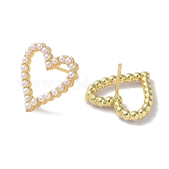 Arete con forma de corazón de latón chapado en estante&nbsp;EJEW-H099-13G