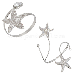 1 brazalete de aleación con perlas de plástico para mujer.&nbsp;BJEW-CY0001-14P