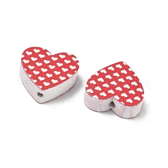Cuentas de madera pintadas con aerosol e impresas&nbsp;WOOD-L023-02B