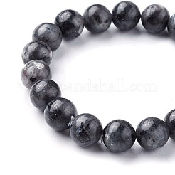 Braccialetti elasticizzati con perline di larvikite naturale&nbsp;BJEW-F380-01-C14