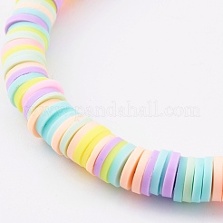 Bracciali elasticizzati con perline di argilla polimerica heishi&nbsp;BJEW-JB06026-04