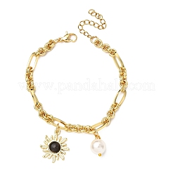 Katzenauge Charme Armbänder&nbsp;BJEW-JB12420-03