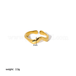 Elegante offene Manschettenringe aus 304 Edelstahl mit Wellen&nbsp;TE5640-2