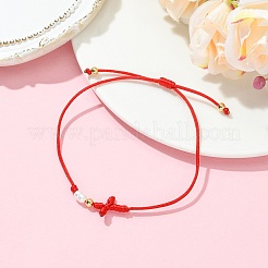 Gestellplattierte Messing- und natürliche Süßwasserzuchtperlen-Armbänder aus geflochtenen Perlen&nbsp;BJEW-JB13768