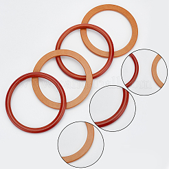 4 pieza de 2 asas de madera para bolso con anillo redondo de estilo&nbsp;FIND-WR0008-06