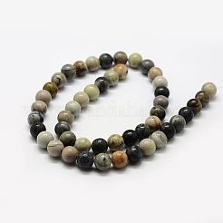 Natürliche polychrome Jaspis/Picasso-Stein/Picasso-Jaspis-Perlenstränge&nbsp;G-G667-01-8mm