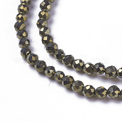Natürliche Pyrit Perlen Stränge&nbsp;G-F596-38-3mm