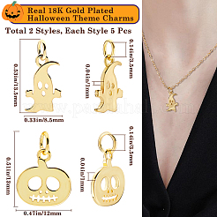 10 pz 2 stili di ciondoli in ottone per Halloween&nbsp;KK-BBC0014-59