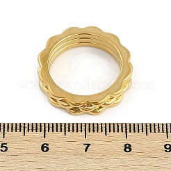 Bague en acier inoxydable 304 avec placage ionique (IP) pour femme&nbsp;RJEW-A052-01A-G