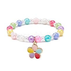 Set di braccialetti con perline rotonde in stile 5 pz 5 e cuore e trifoglio&nbsp;BJEW-JB08929