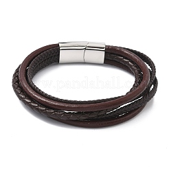 Lederband Multi-Strang-Armbänder&nbsp;BJEW-K141-29B