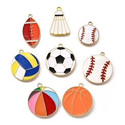 16pcs 8 styles de pendentifs en émail en alliage&nbsp;ENAM-FP0002-34