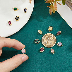 12 Stück 2 Stile Messing Micro Pave Zirkonia Verbinder Anschlüsse&nbsp;KK-HS0015-22B