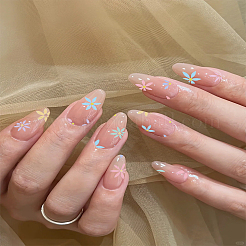 4 Blatt selbstklebende Nagelkunst-Aufkleber aus Kunststoff mit Blumen&nbsp;MRMJ-LP0002-15