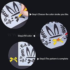 Pâques animal de compagnie en plastique évider dessin peinture pochoirs modèles&nbsp;DIY-WH0349-106