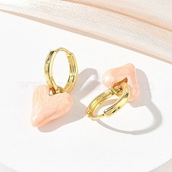 Pendientes colgantes de aro esmaltados de latón para mujer&nbsp;KK-CBA760A-06G