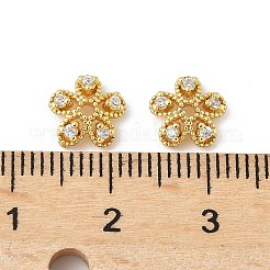 Messing Micro Pave klare Zirkonia Perlenkappen&nbsp;KK-V015-22G