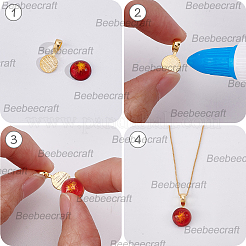 8 pz di ganci piatti in ottone da incollare&nbsp;KK-BBC0028-05G